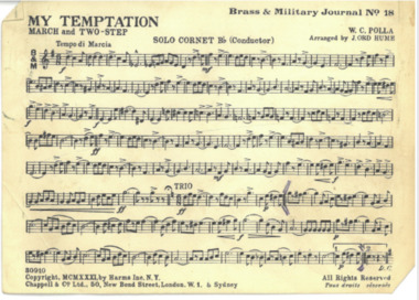 March Card, Polla, W. C. (Composer) et al, My Temptation, Composed: 1931
