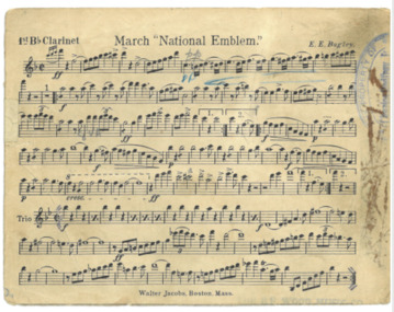 March Card, Bagley, E. E. (Composer), March "National Emblem", Composed: 1906