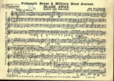 March Card, Abe Holzmann (Composer) et al, Blaze Away, Composed: 1901