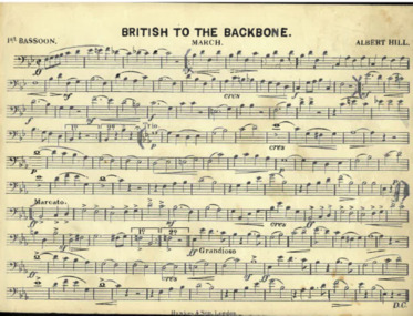March Card, Albert Hill (Composer), British to the Backbone, Composed: 1916