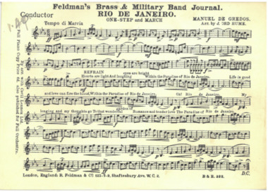 March Card, de Gredos, Manuel (Composer) et al, Rio de Janeiro, Composed: 1930 ?