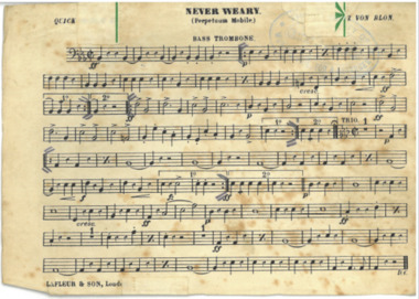 March Card, von Blon, Franz (Composer), Never Weary, Composed: ?