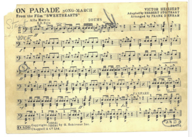 March Card, Herbert, Victor (Composer) et al, On Parade - from the film 'Sweethearts', Composed: 1913