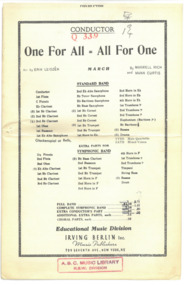 March Card, Rich, Maxwell (Composer) et al, One for all - all for one, Composed: 1941