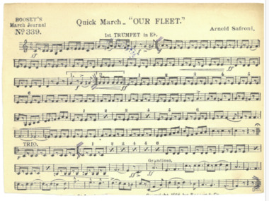 March Card, Safroni, Arnold (Composer) et al, Our Fleet, Composed: 1918