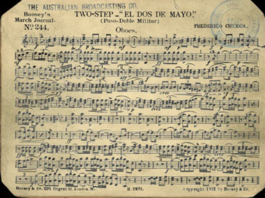 March Card, Chueca, Frederico (Composer), Two-Step "El Dos De Mayo", Composed: 1908
