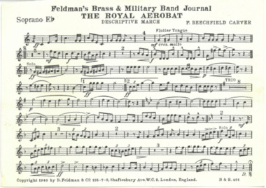 March Card, Carver, P. Beechfield (Composer), The Royal Aerobat, Composed: 1940