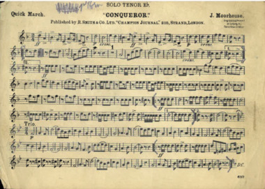 March Card, Moorhouse, J. (Composer), Conqueror, Composed: Unknown (Between 1908-1960)