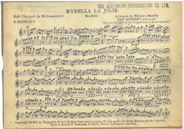 March Card, Berniaux, Désiré (Composer), Myrella La Jolie, Composed: 1909