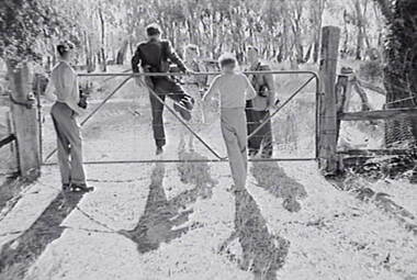 Negative - Farm Gate - People - C C Outing, Allan Doney, 1950 -1970
