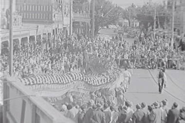 Negative - Bendigo Easter Fair 1954 - Chinese Dragon, Allan Doney, 1950 -1970
