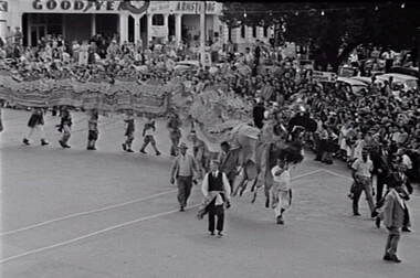 Negative - Bendigo Easter Fair 1954 - Chinese Dragon, Allan Doney, 1950 -1970