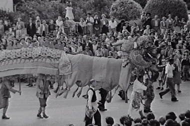Negative - Bendigo Easter Fair 1954 - Chinese Dragon, Allan Doney, 1950 -1970