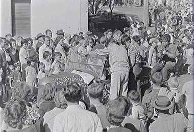 Negative - Bendigo Easter Fair 1963 - Float - Key Board Coffee Lounge, Allan Doney, 1950 -1970