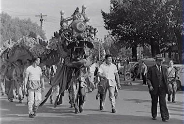 Negative - Bendigo Easter Fair 1960 - Chinese Dragon, Allan Doney, 1950 -1970