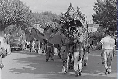 Negative - Bendigo Easter Fair 1960 - Chinese Dragon, Allan Doney, 1950 -1970