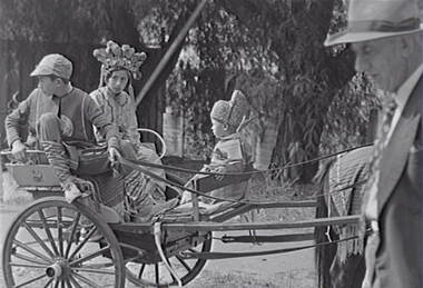 Negative - Bendigo Easter Fair 1962 - Chinese Section - Cart, Allan Doney, 1950 -1970