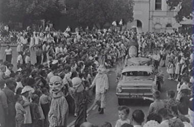 Negative - Bendigo Easter Fair 1964 - Float - Alcohol, Allan Doney, 1950 -1970