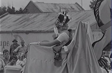 Negative - Bendigo Easter Fair 1964 - Float - Popular Girl - Queen, Allan Doney, 1950 -1970