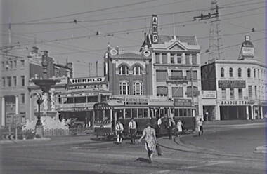 Negative - Alexandra Fountain Bendigo - View Point - Tram, Allan Doney, 1950 -1970