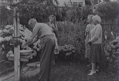 Negative - Backyard Garden - Old Clothes Line - People, Allan Doney, 1950 -1970