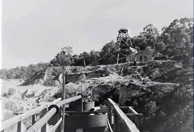 Negative - Duke of Cornwall Mine Bendigo - Conveyor - Poppet Head, Allan Doney, 1950 -1970