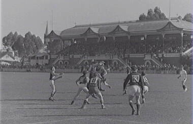 Negative - Upper Reserve Bendigo - Football - Grand Stand, Allan Doney, 1950 -1970