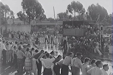 Negative - Bendigo Fire Brigade Competitions - Crowd, Allan Doney, 1950 -1970