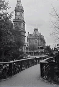 Negative - Bendigo Creek Bridge - Post Office - Shamrock Hotel Bendigo, Allan Doney, 1950 -1970