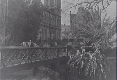 Negative - Bendigo Creek Bridge - Post Office, Allan Doney, 1950 -1970