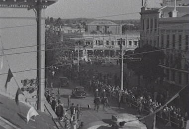Negative - Queens Visit - View Street Bendigo, Allan Doney, 1950 -1970
