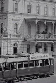 Negative - City Family Hotel Bendigo- Tram, Allan Doney, 1950 -1970