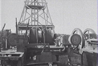 Negative - Happy Valley Bendigo Mining - Machinery - Poppet Head, Allan Doney, 1950 -1970