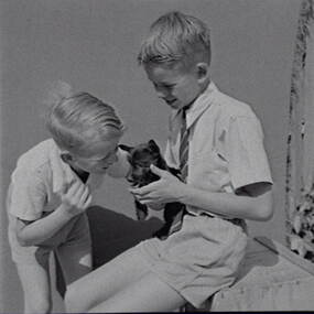 Negative - Wilding Family - Boys and Dog, Allan Doney, 1950 -1970