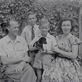 Negative - Wilding Family and Dog, Allan Doney, 1950 -1970