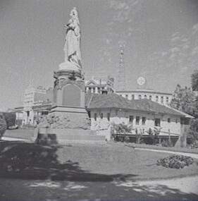 Negative - Queen Victoria Statue Bendigo - Baby Health Centre, Allan Doney, 1950 -1970