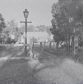 Negative - Fence - Lamp post - Buildings, Allan Doney, 1950 -1970