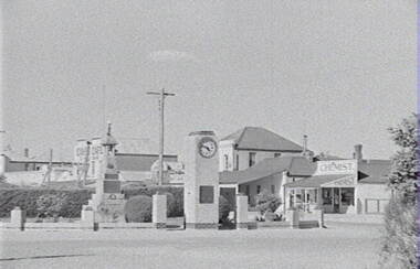 Negative - Country Town - Street - Butchers - Chemist - Monument - Clock, Allan Doney, 1950 -1970
