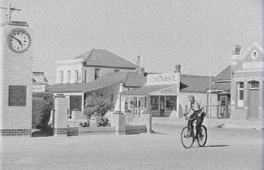 Negative - Country Town - Street - Butchers - Chemist - Clock, Allan Doney, 1950 -1970