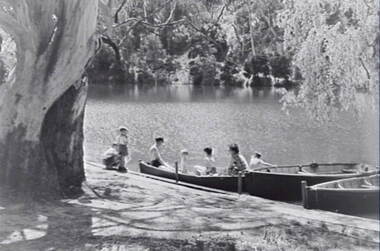 Negative - River - Row Boats - Trees - People, Allan Doney, 1950 -1970