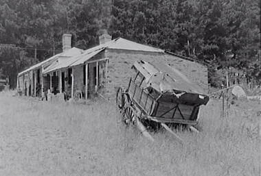 Negative - Malmsbury - Stone Cottage - Cart, Allan Doney, 1950 -1970