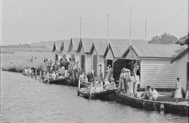 Negative - Anglesea Boat Houses, Allan Doney, 1950 -1970