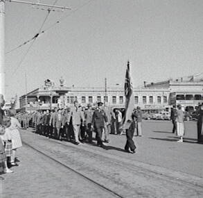 Negative - ANZAC Day Parade - Alexandra Fountain Bendigo - City Club Hotel, Allan Doney, 1950 -1970