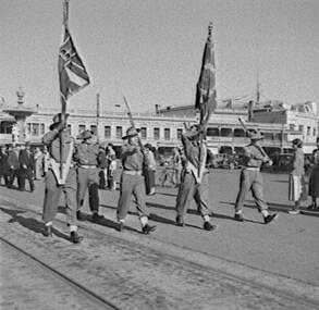 Negative - ANZAC Day Parade - Alexandra Fountain Bendigo - City Club Hotel, Allan Doney, 1950 -1970