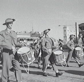 Negative - ANZAC Day Parade - Marching Band - View Point Bendigo, Allan Doney, 1950 -1970