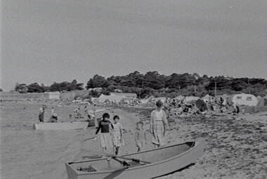 Negative - Port Arlington - Beach - Boats - People, Allan Doney, 1950 -1970