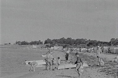 Negative - Port Arlington - Beach - Boats - People - Campsite, Allan Doney, 1950 -1970