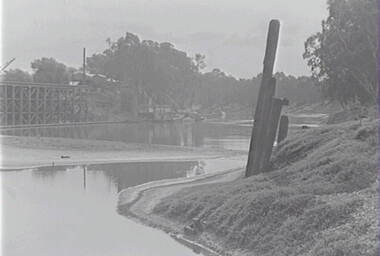 Negative - Echuca - River - Wharf - Low Level - Paddle Steamers, Allan Doney, 1950 -1970