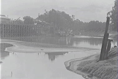 Negative - Echuca - River - Wharf - Low Level - Paddle Steamers, Allan Doney, 1950 -1970