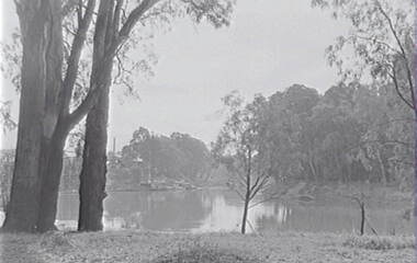 Negative - Echuca - River - Wharf - Low Level - Paddle Steamers, Allan Doney, 1950 -1970